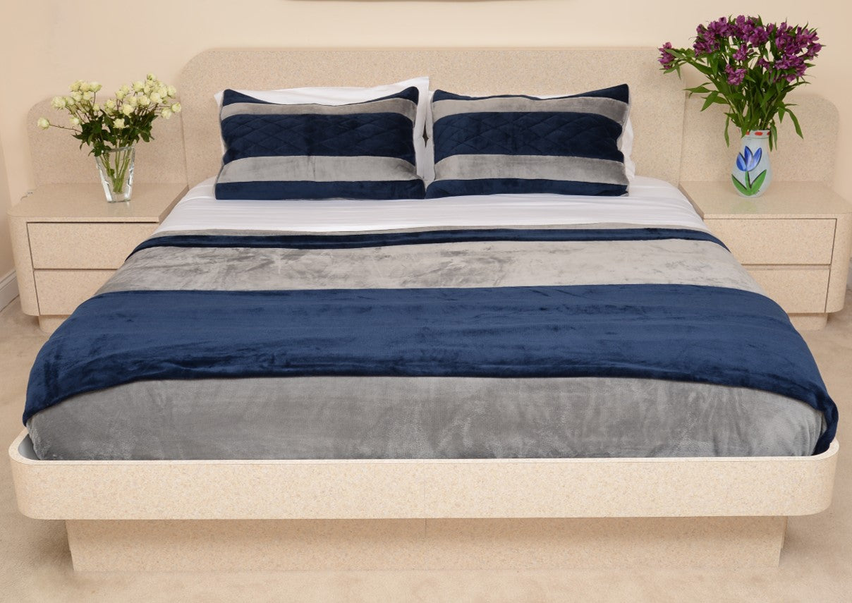 Silver & Navy King/Cal King