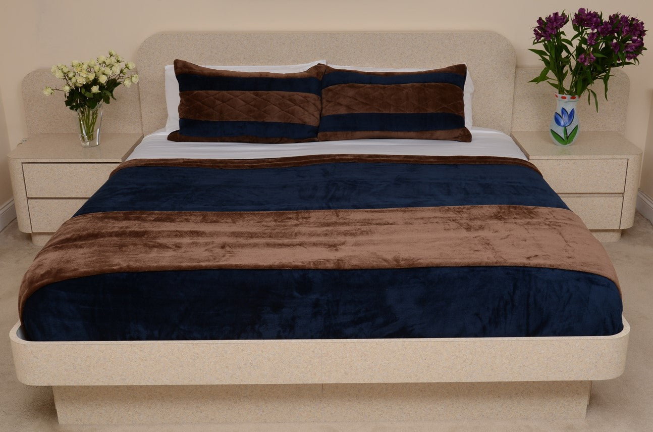 Navy & Brown King/Cal King