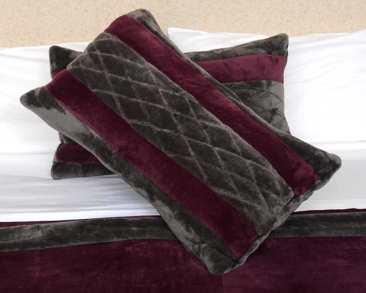 Burgundy & Charcoal King/Cal King