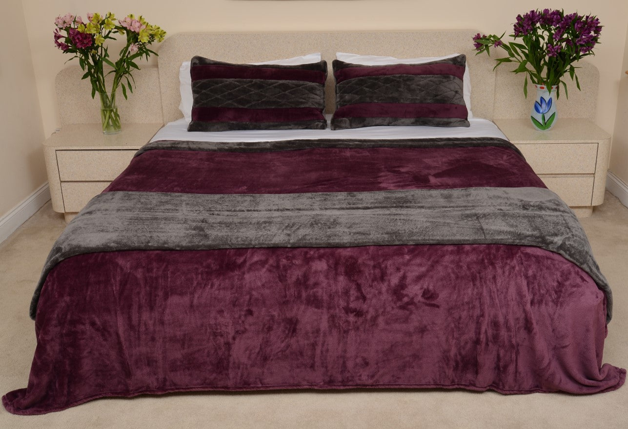 Burgundy & Charcoal King/Cal King