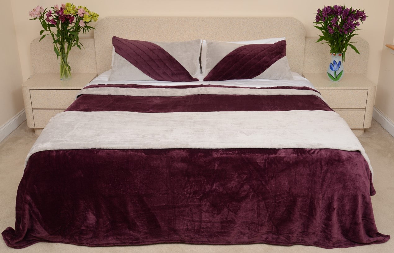 Burgundy & Silver King/Cal King