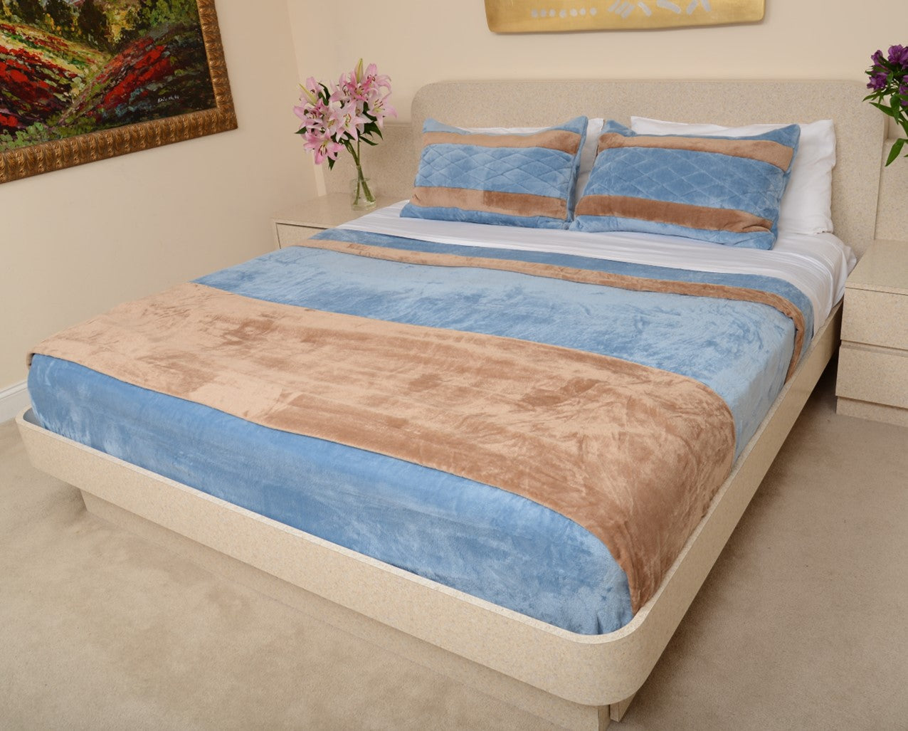 Light Blue & Light Brown King/Cal King