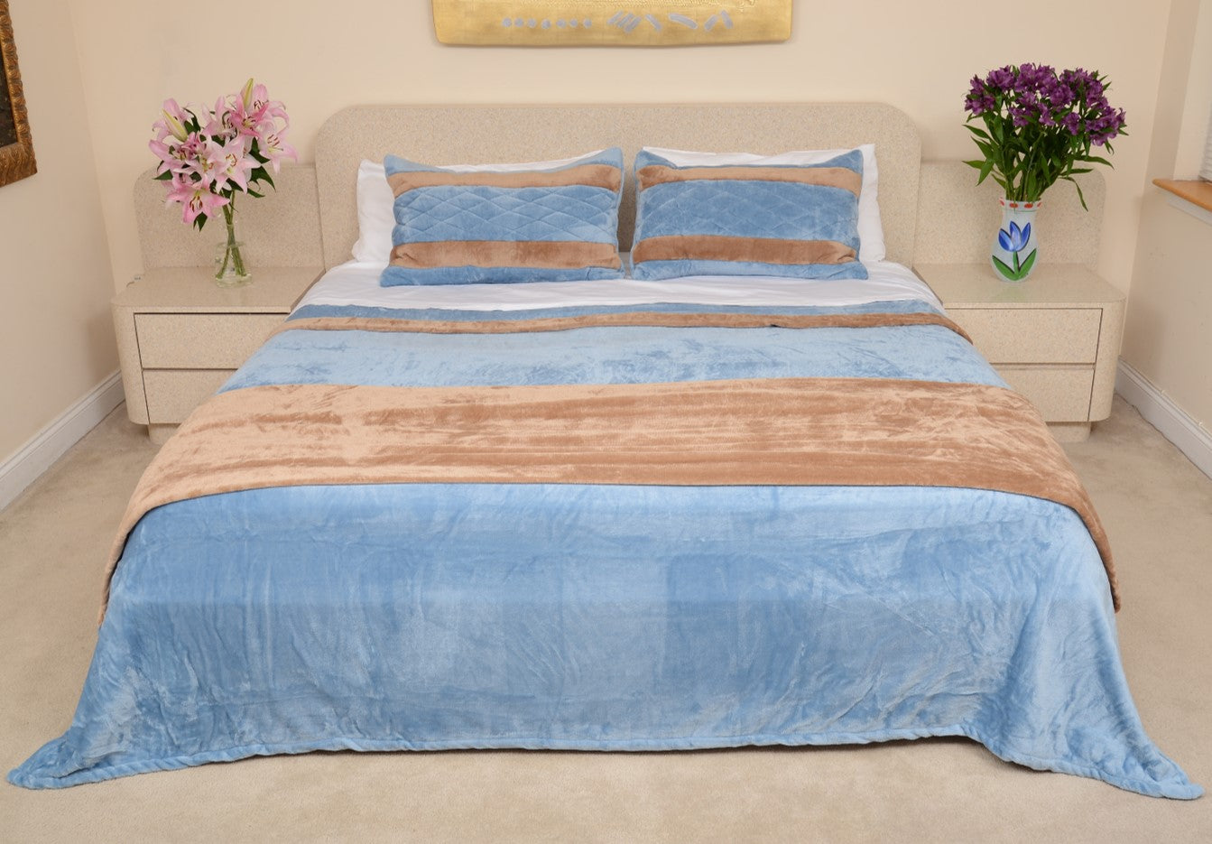 Light Blue & Light Brown King/Cal King