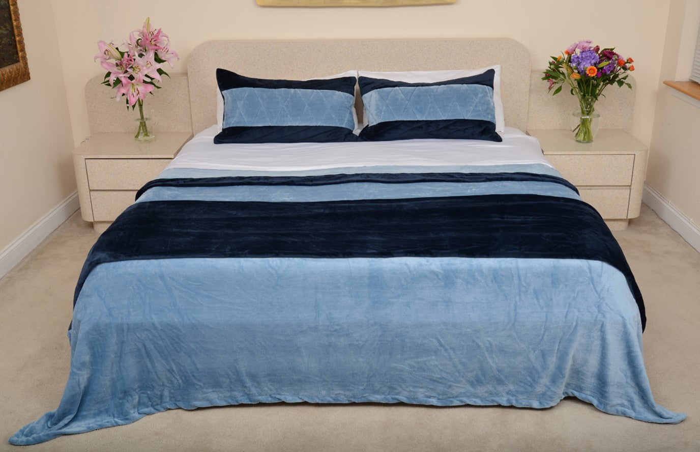 Light Blue & Navy King/Cal King