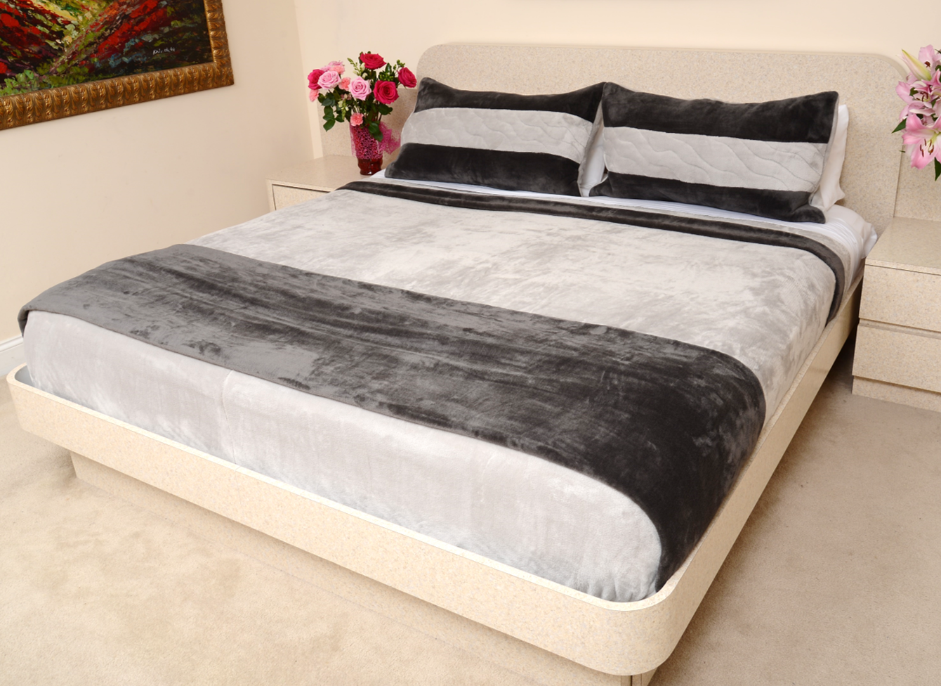 Light Gray & Charcoal King/Cal King
