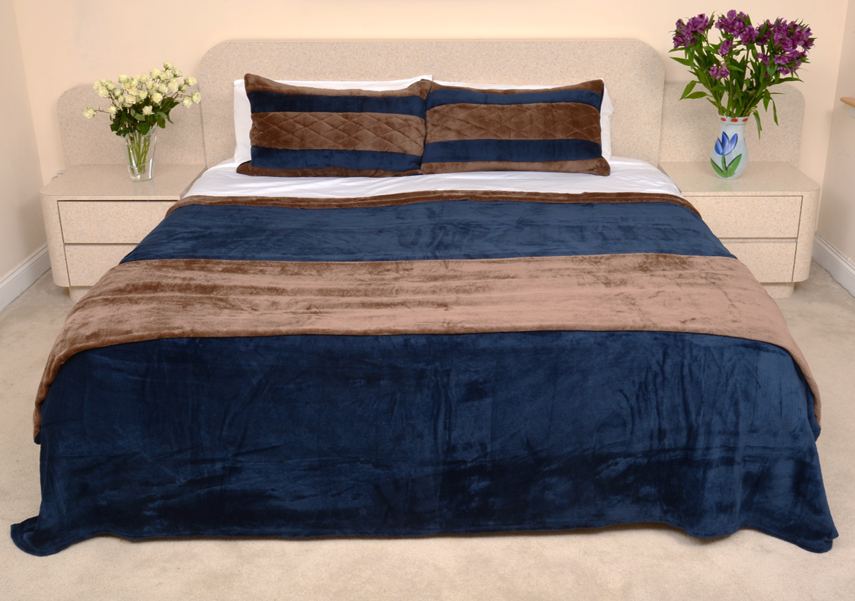 Navy & Brown King/Cal King