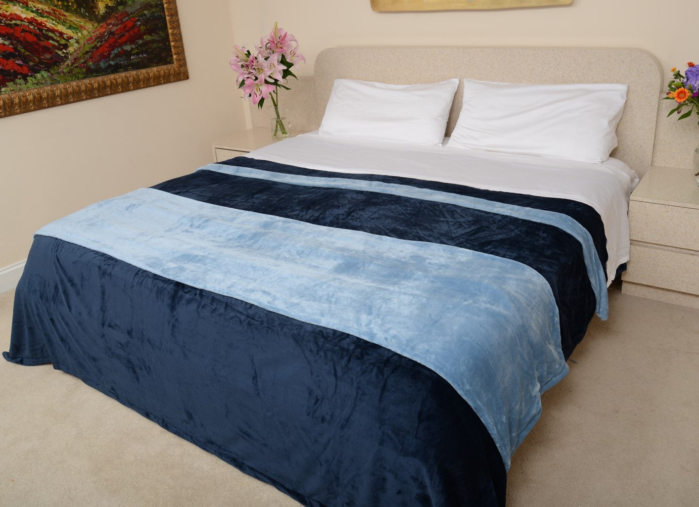 Navy & Light Blue King/Cal King