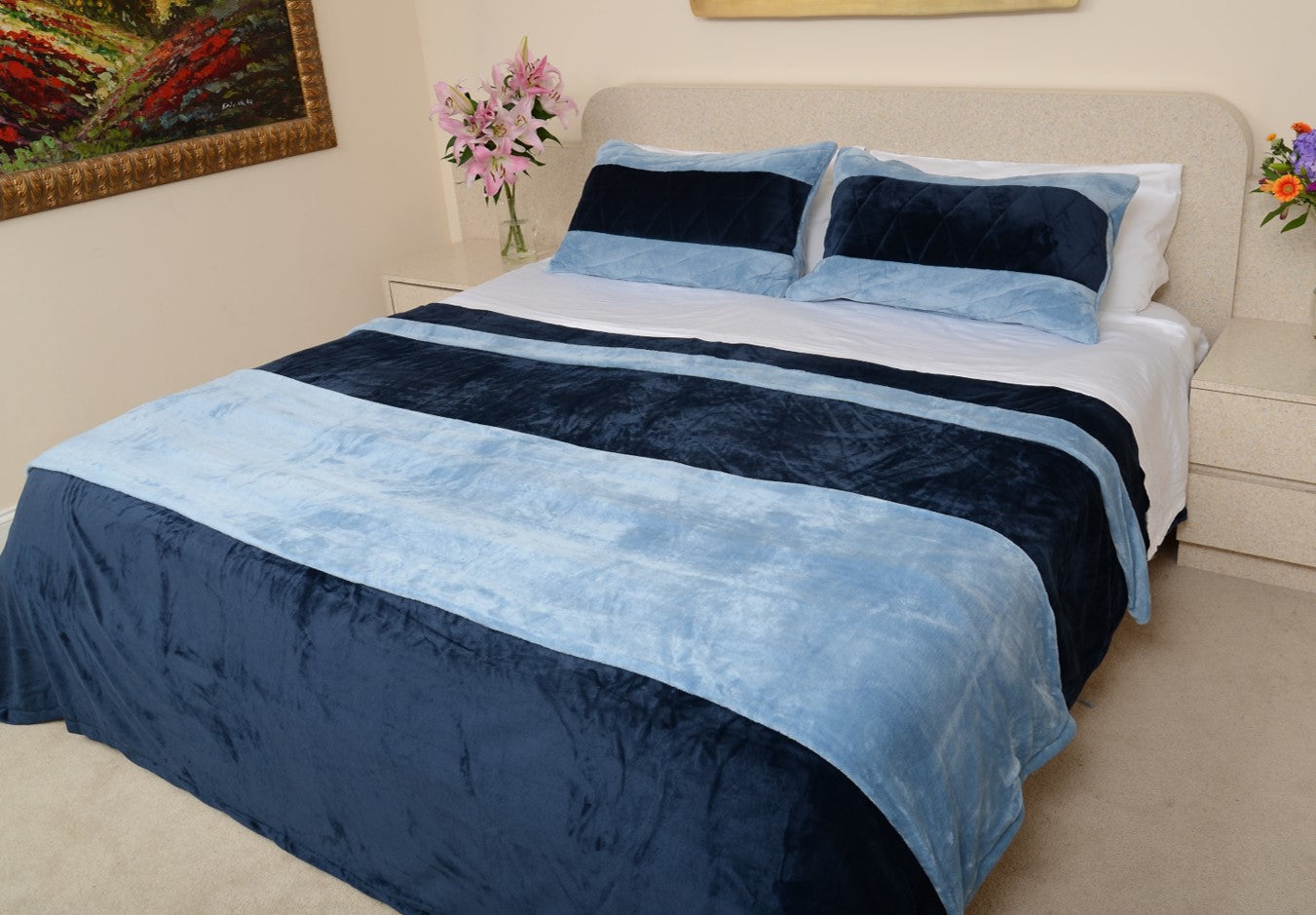 Navy & Light Blue King/Cal King