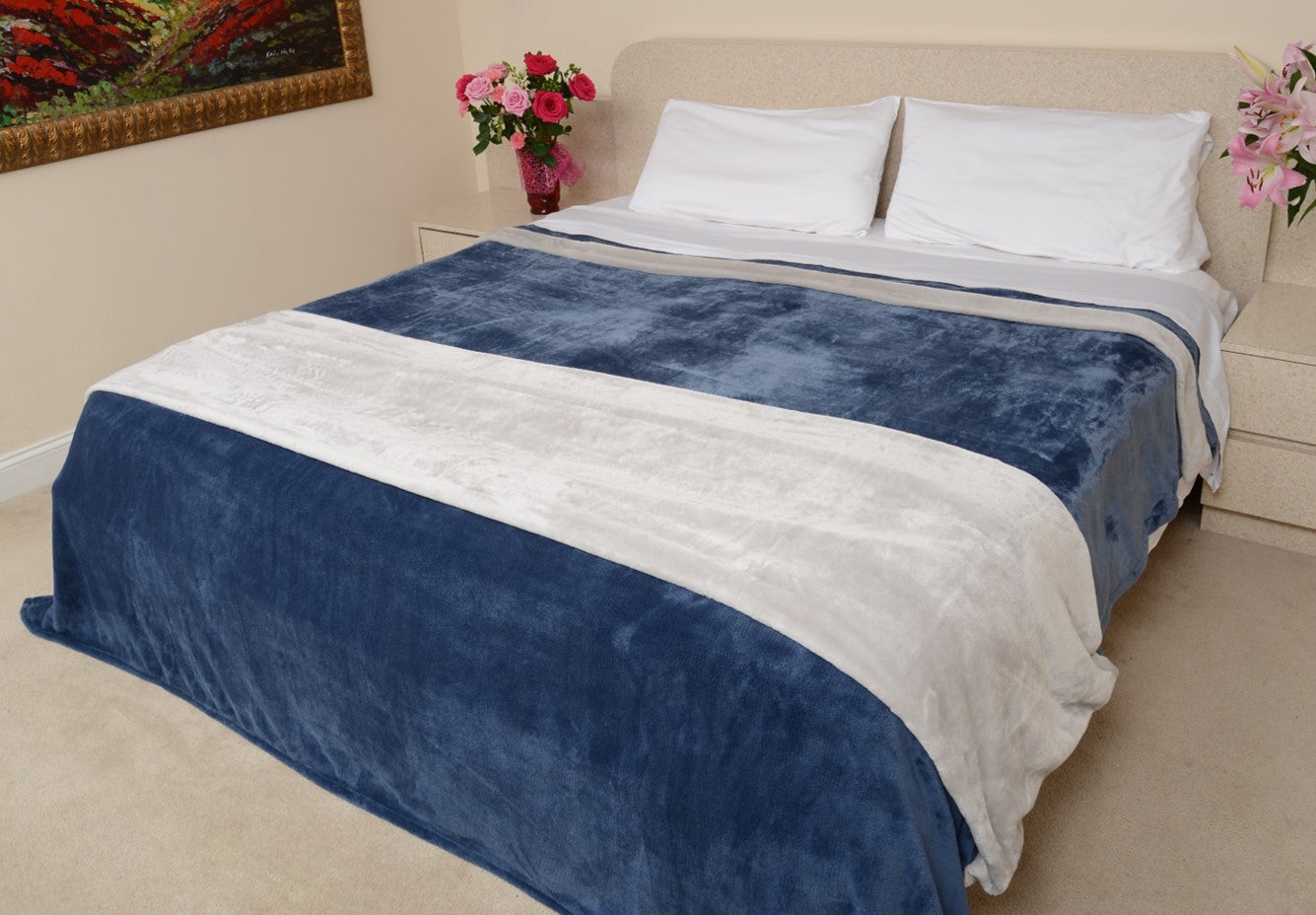 Navy & Light Gray King/Cal King