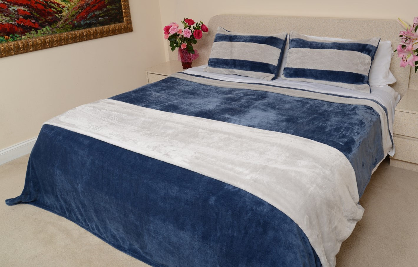 Navy & Light Gray King/Cal King