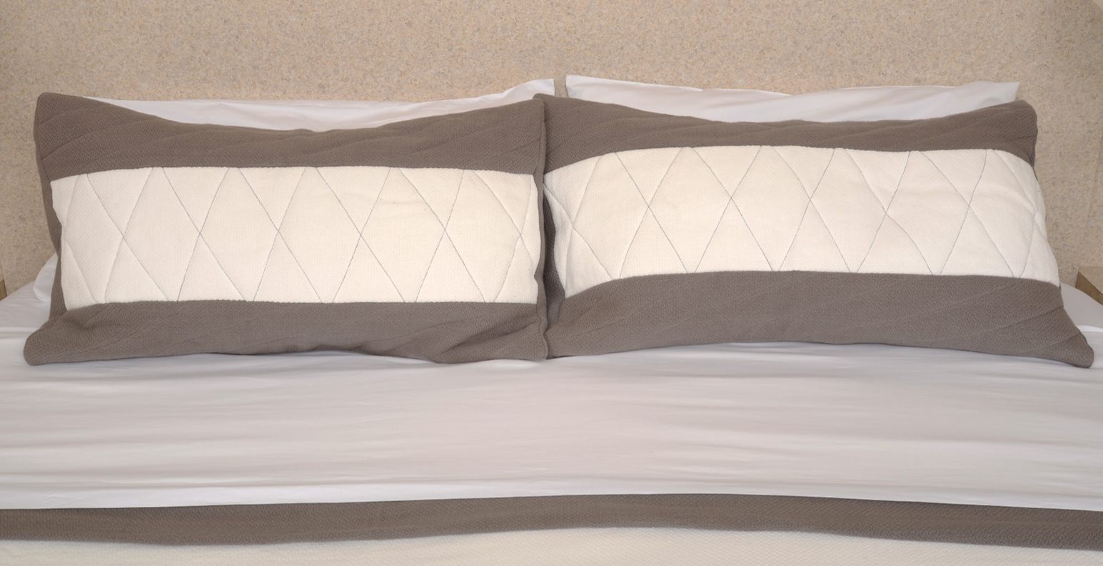 Off-White Cream & Grey Cotton King/Cal King