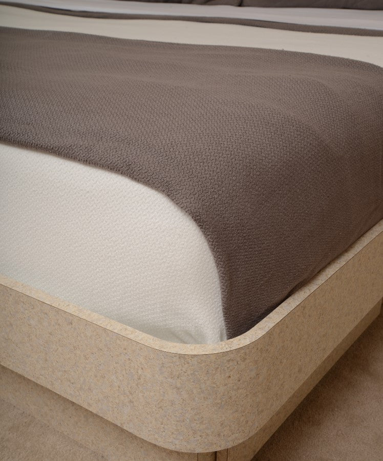 Off-White Cream & Grey Cotton King/Cal King