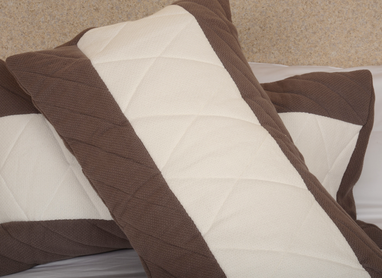 Off-White Cream & Grey With Turndown 100% Cotton King / Cal King