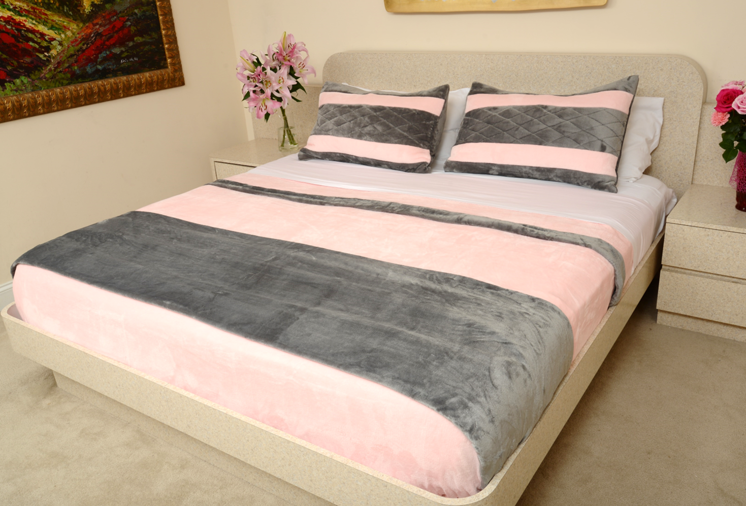 Pink & Silver King/Cal King