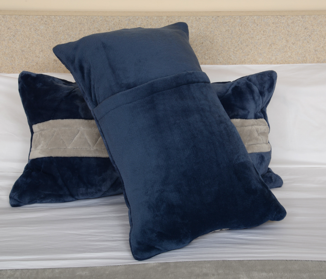 Silver Gray & Navy Blue King/Cal King