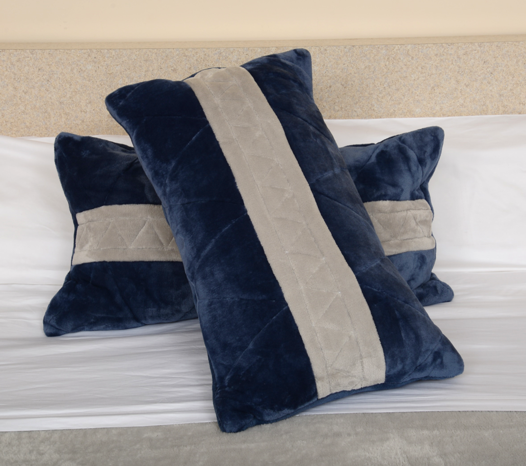 Silver Gray & Navy Blue King/Cal King