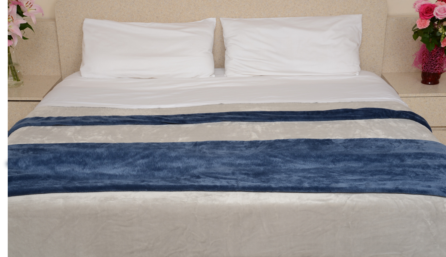 Silver Gray & Navy Blue King/Cal King