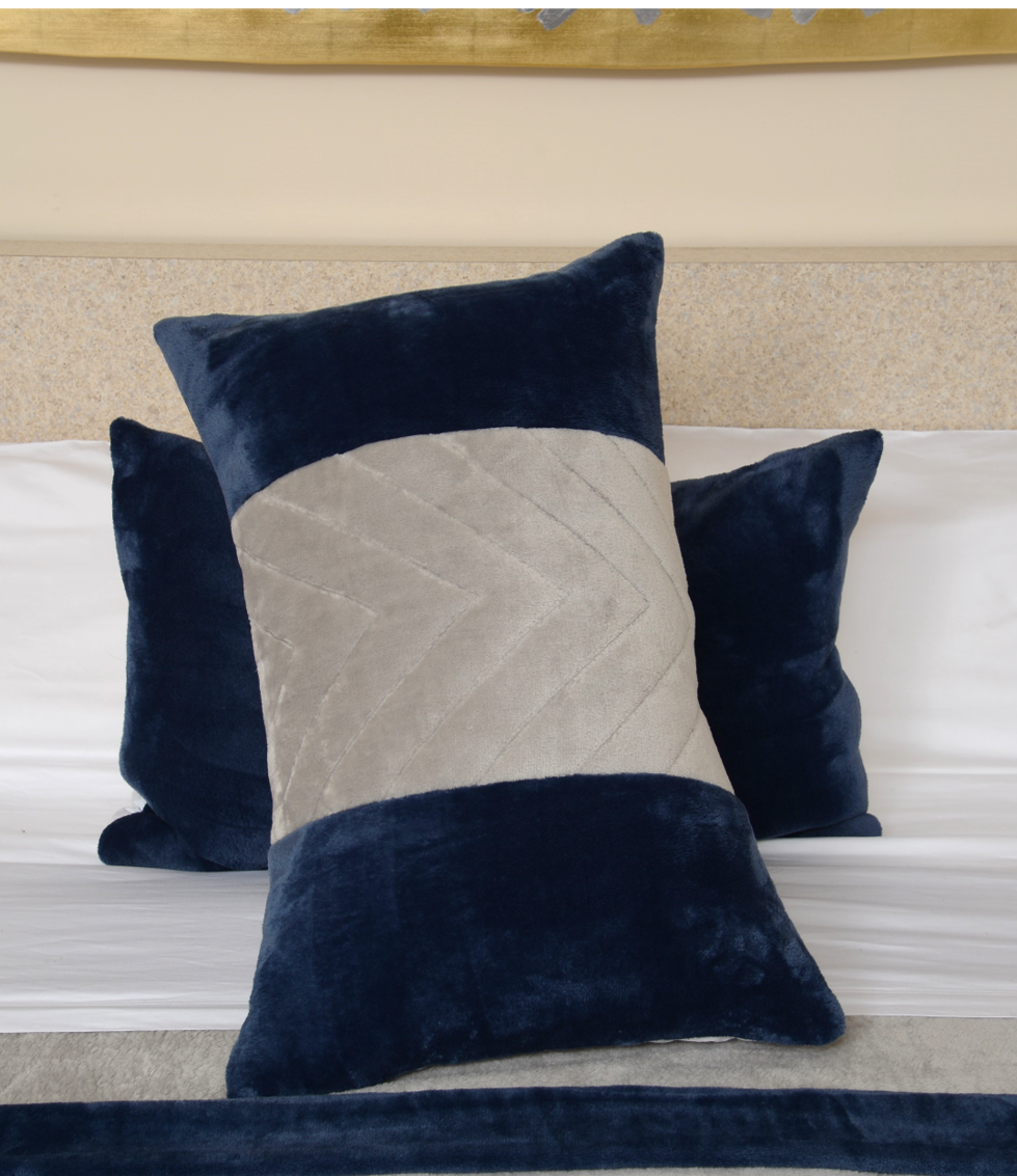 Silver Gray & Navy King/Cal King