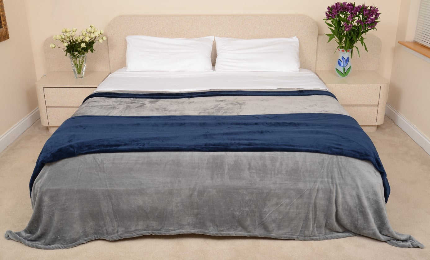 Silver & Navy King/Cal King