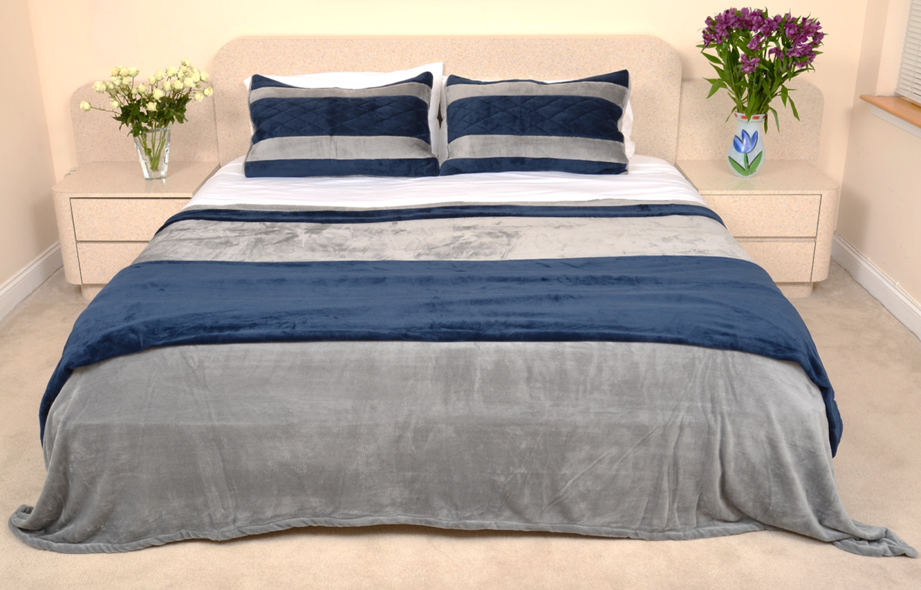 Silver & Navy King/Cal King