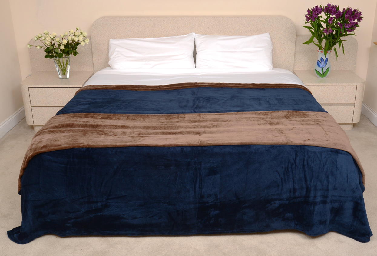 Navy & Brown King/Cal King