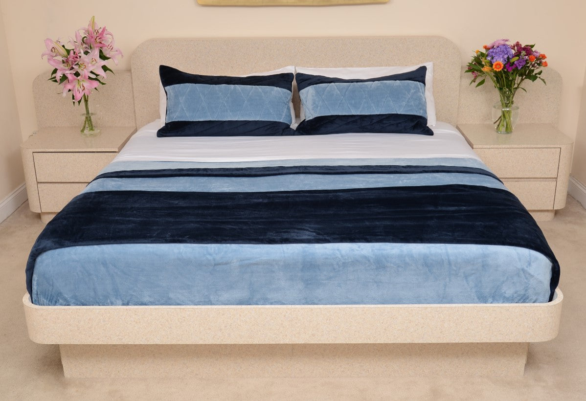 Light Blue & Navy King/Cal King