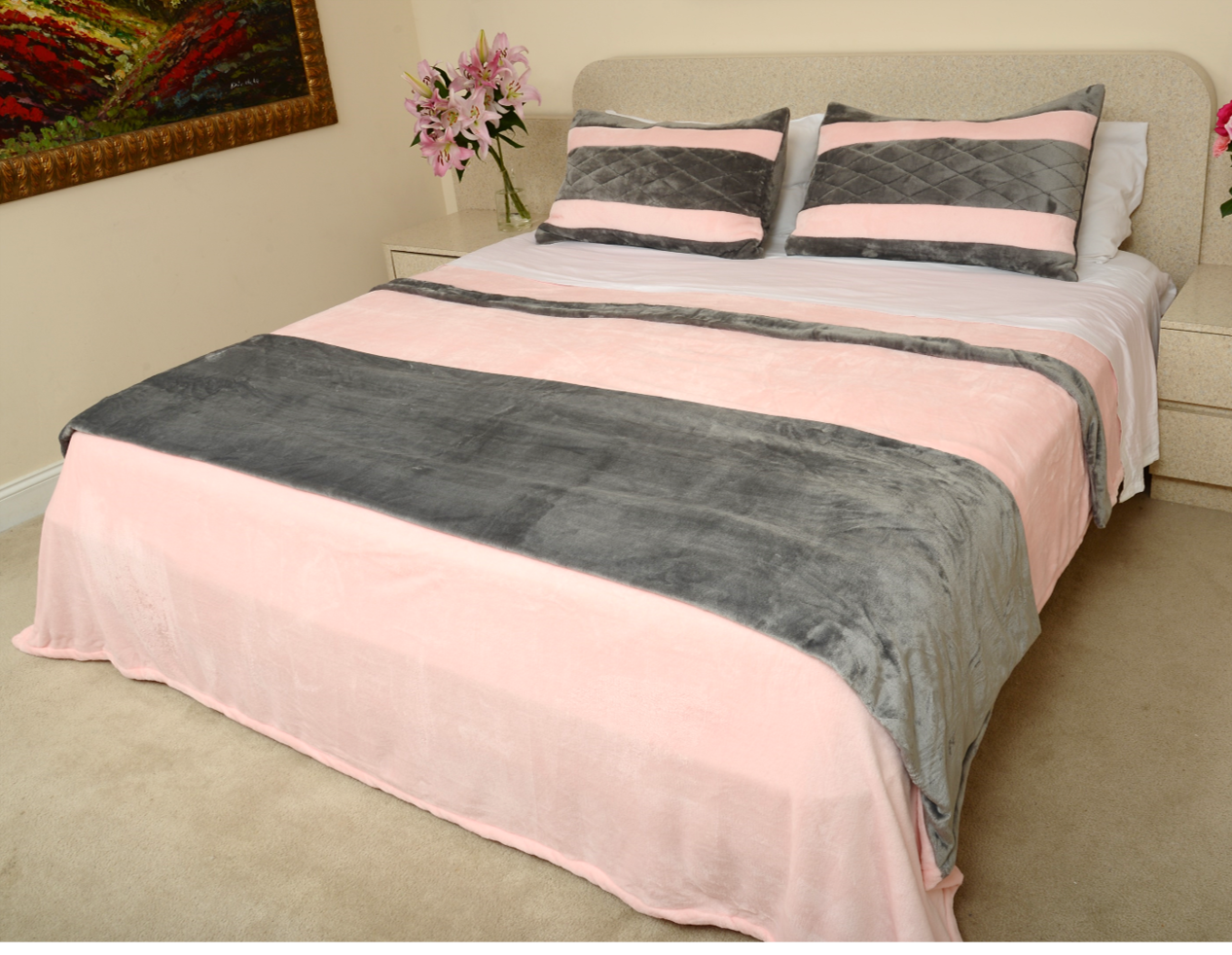 Pink & Silver King/Cal King